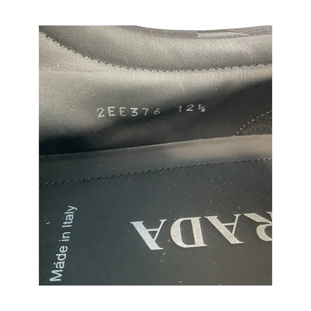 Prada Black Nylon & Leather Low Top Sneakers Size 12.5 - Picture 6 of 9